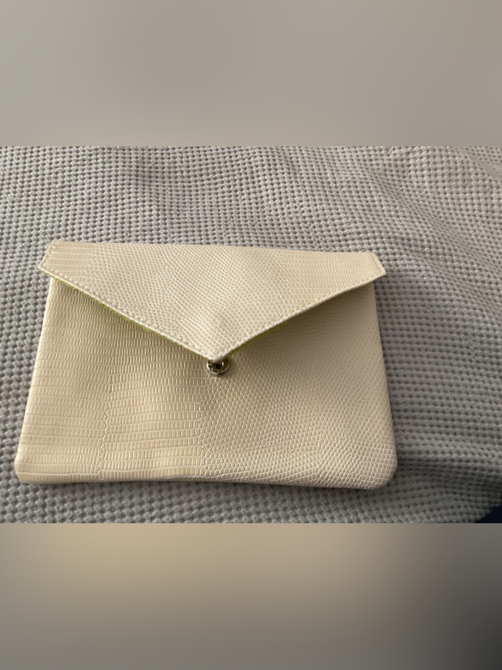ipsy Cream Textured Envelope Clutch
